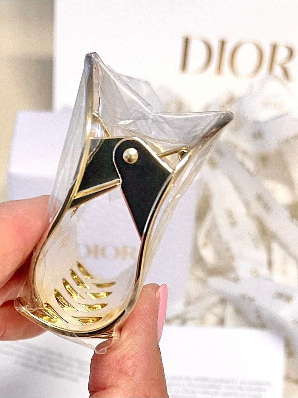 Dior NEW Hair Clip Gold Logo Sturdy Metal - Picture 4 of 8